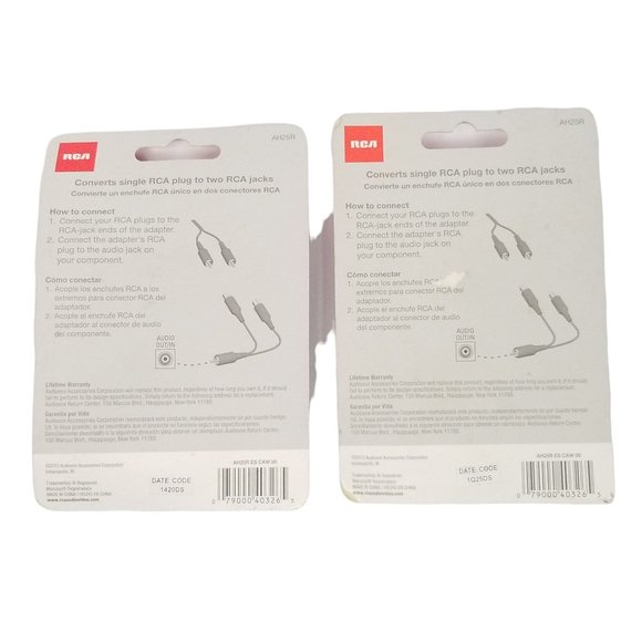 RCA Audio Y Adapter AH25R Convert RCA Plug 2 Jacks - Picture 2 of 6